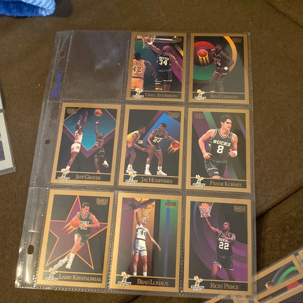 NBA Milwaukee Bucks lot of eight basketball trading cards skybox